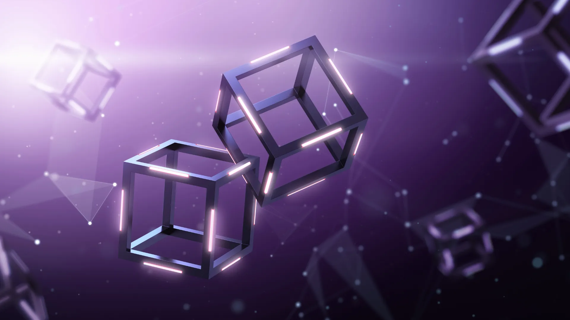 Symbolische Darstellung eines vernetzten, aber abgeschotteten Blockchain-Ledgers als Metapher für konsortiale Archivierungssysteme