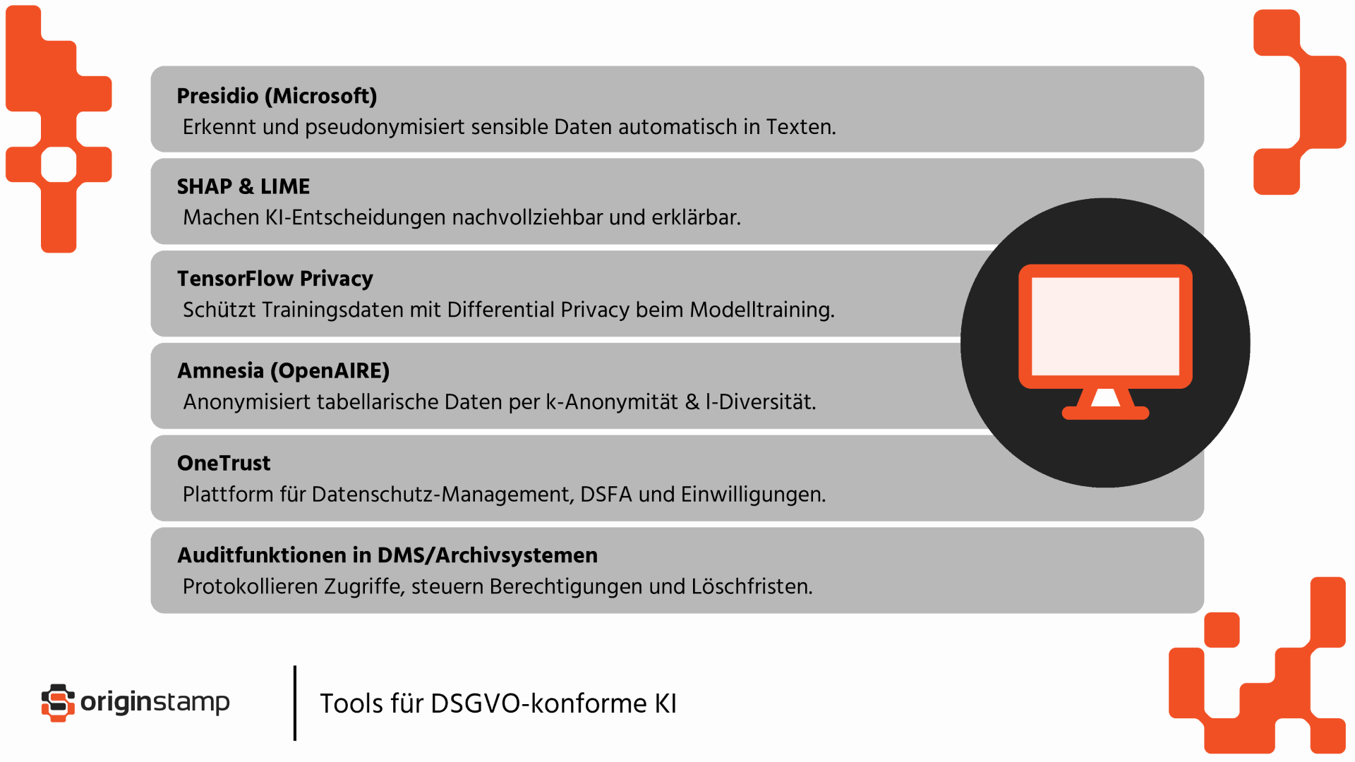 Auflistung von Tools für DSGVO-konforme KI